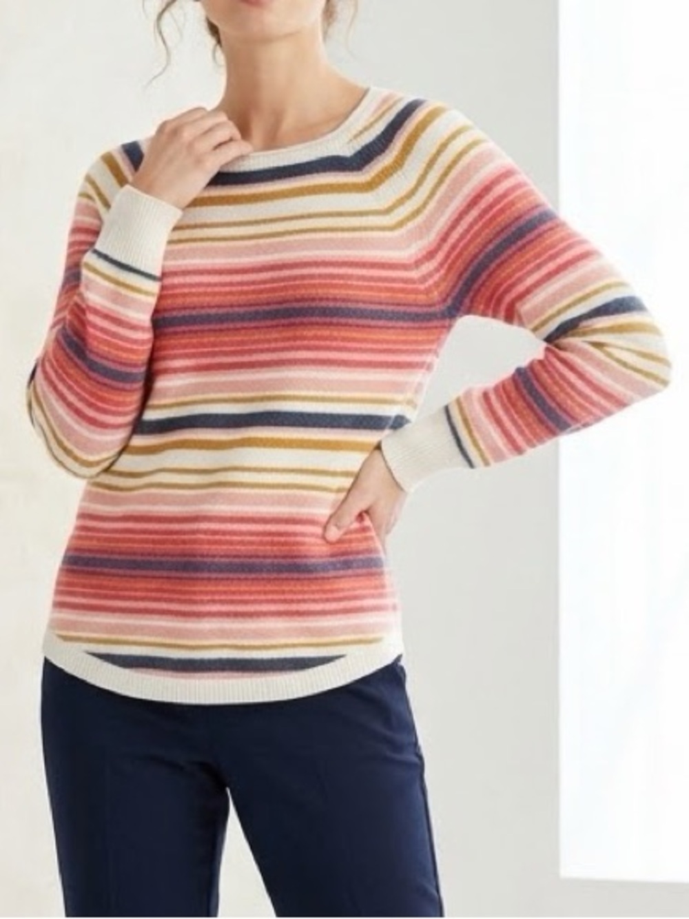 L.L. Bean Women’s Crewneck Longsleeve Multicolored Sweater Size Medium